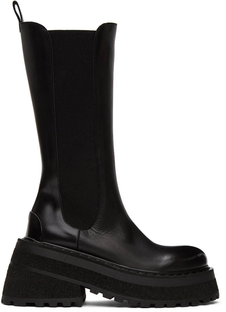 Marsèll: Black Carretta Tall Chelsea Boots | SSENSE