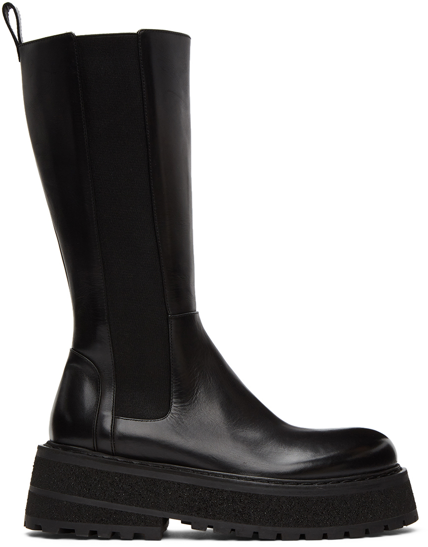 Black Carretta High Chelsea Boots by 