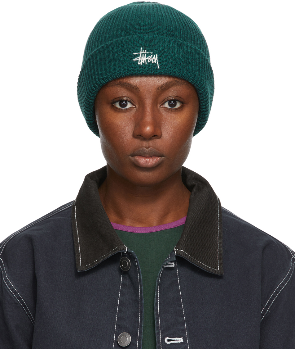 green stussy beanie