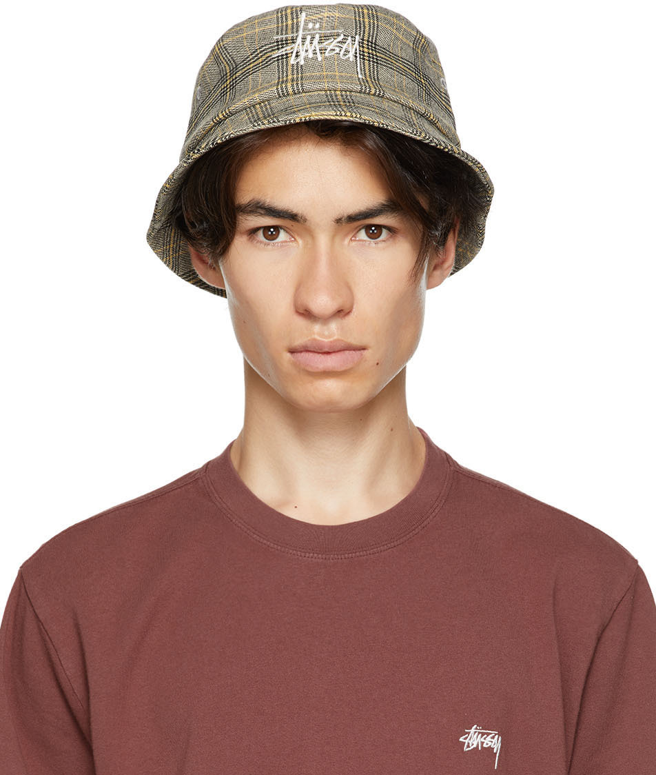 stussy plaid bucket hat