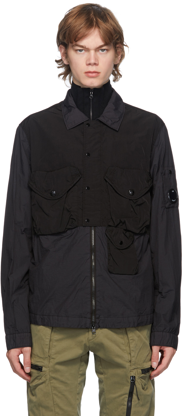 C.P. Company: Black Nylon Jacket | SSENSE Canada