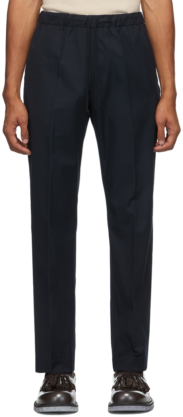 Navy Formal Drawstring Trousers by 