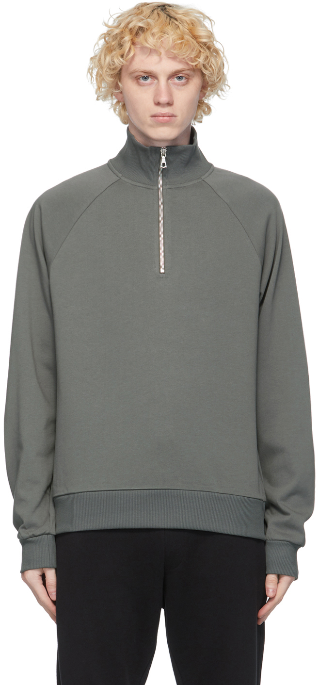 grey half zip