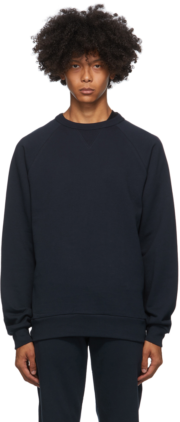 Dries Van Noten: Navy Raglan Sweatshirt | SSENSE Canada