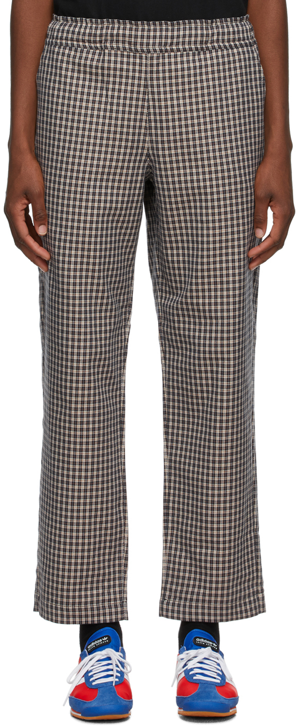 beige plaid trousers
