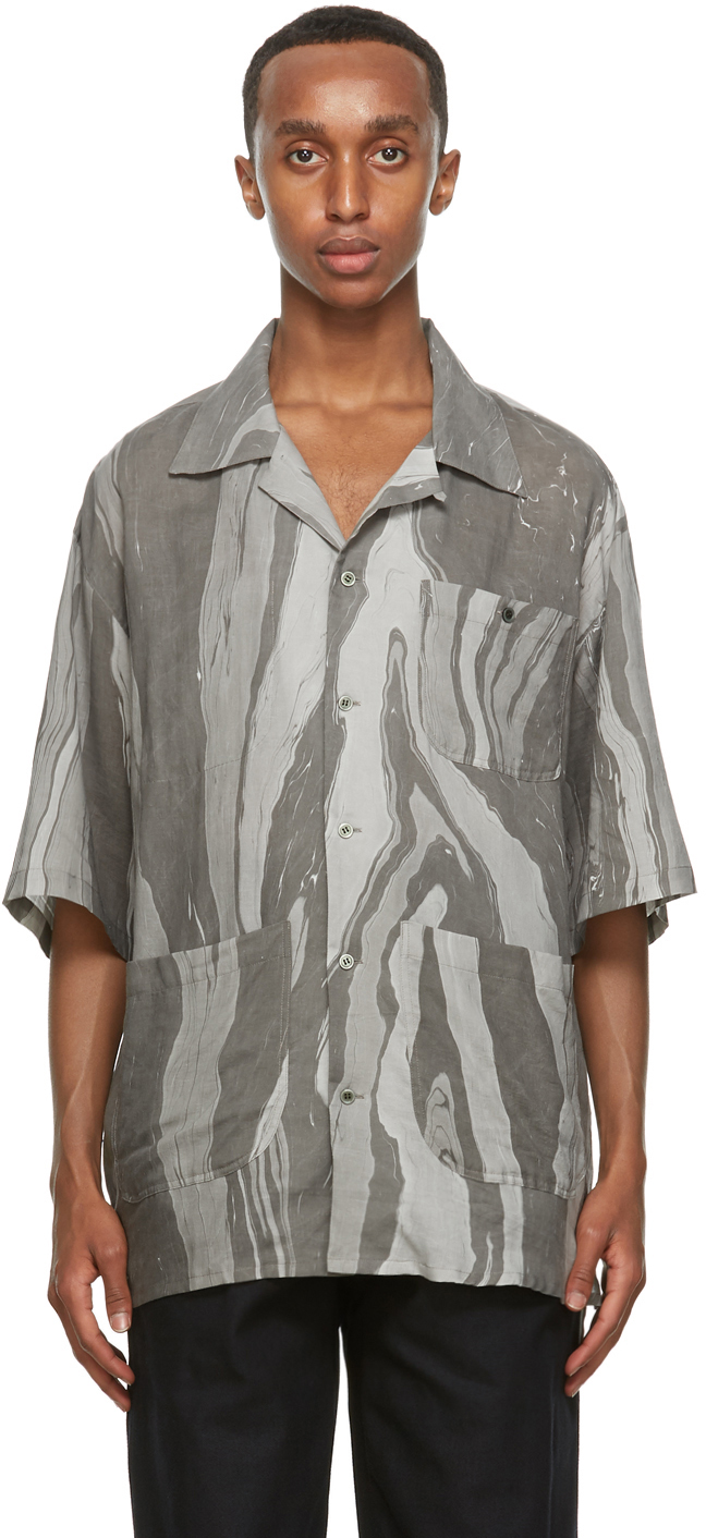 Nicholas Daley: Grey Aloha Short Sleeve Shirt | SSENSE UK