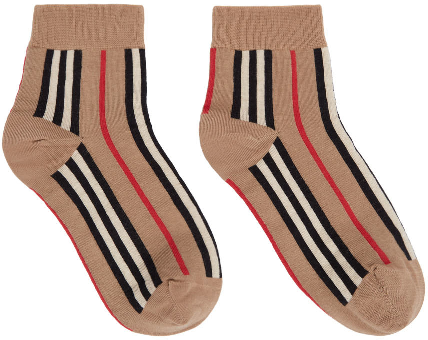 Burberry Beige Intarsia Icon Stripe Sock