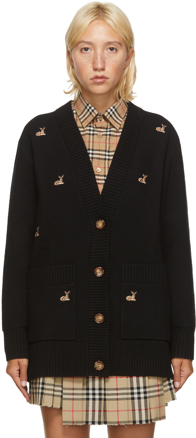 burberry black cardigan