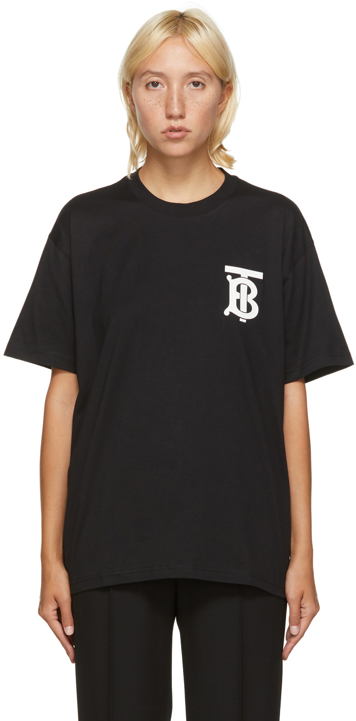 Burberry: Black Emerson T-Shirt | SSENSE