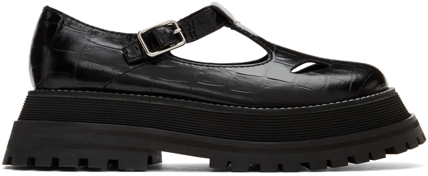 Burberry Black T-Bar Loafers