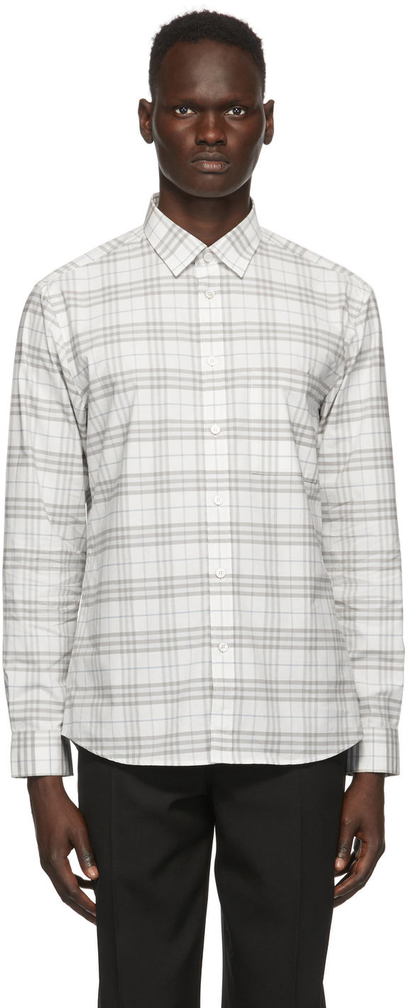 burberry grey check shirt