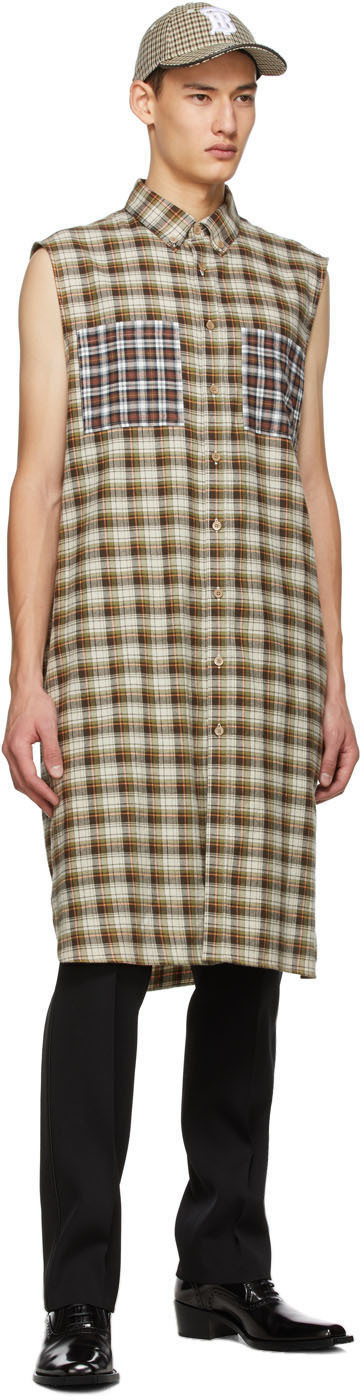 Burberry ベージュ チェック ミックス フランネル シャツ