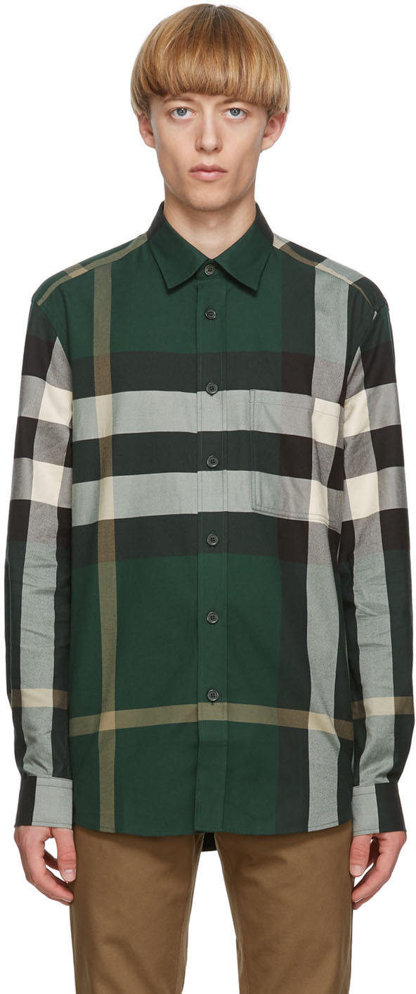 burberry green shirt