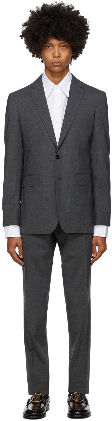 Burberry Grey Wool Slim Suit
