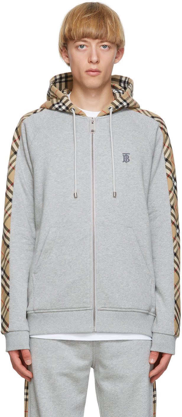 grey burberry hoodie