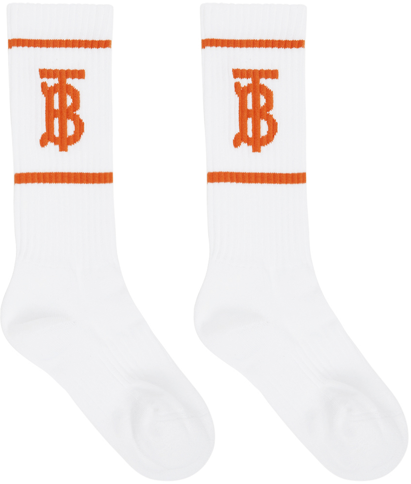 orange burberry socks