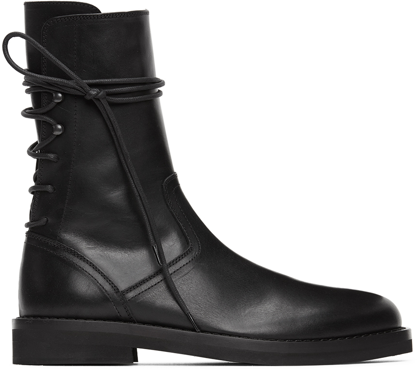 black back lace up boots