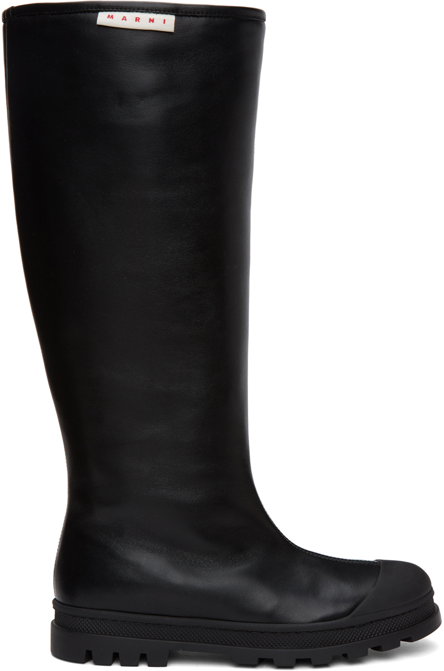 Marni Black Tall Pull-On Boots