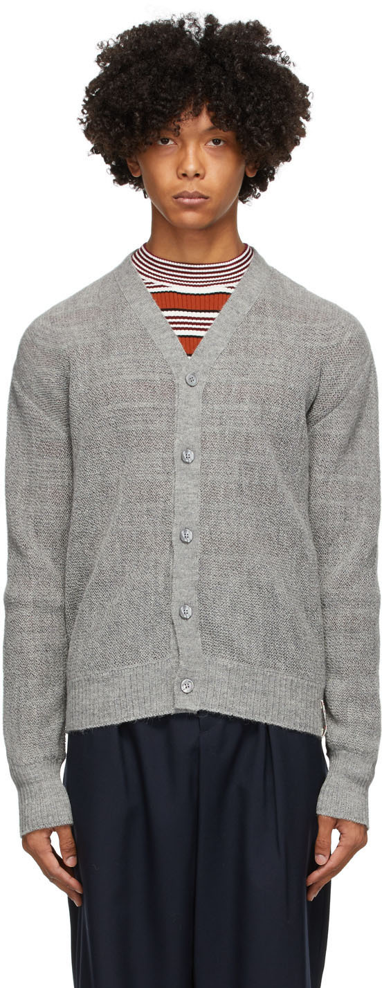 grey alpaca cardigan