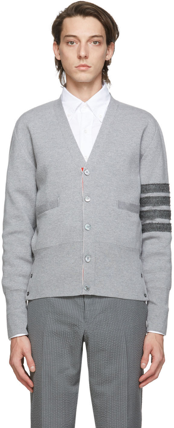 thom browne grey cardigan