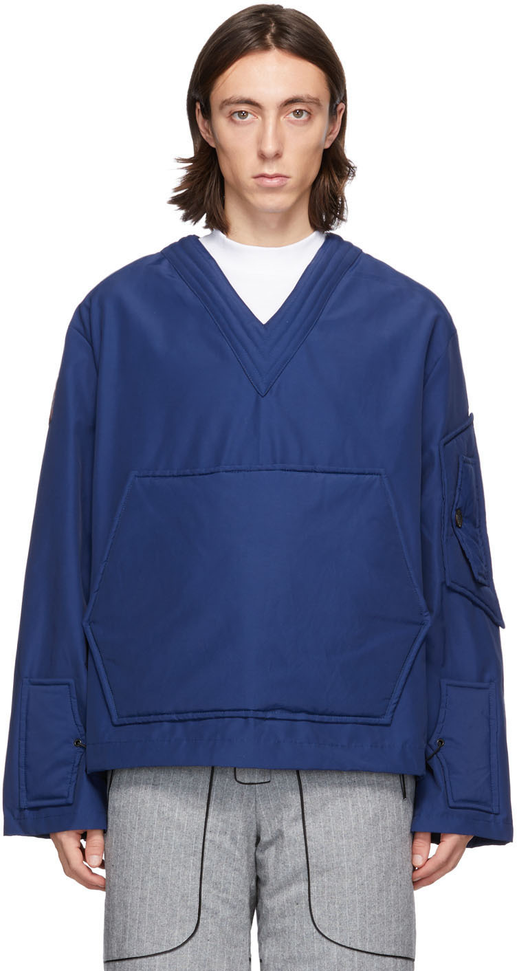 Boramy Viguier Blue Cotton & Nylon Field Sweater