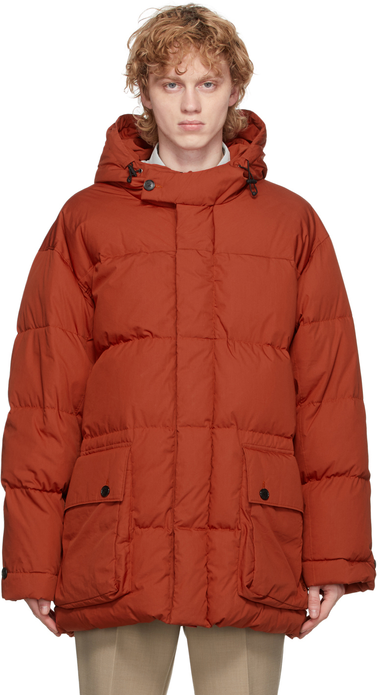 Orange Down Techno Long Parka By Kenzo On Sale