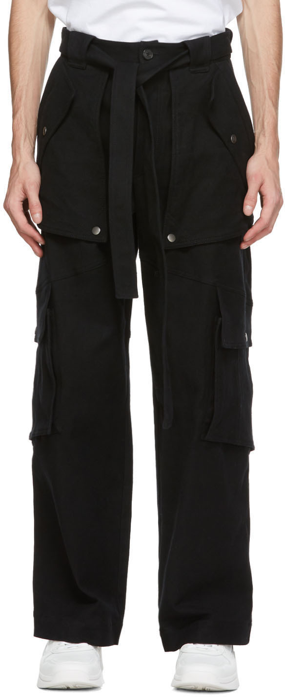 Kenzo: Black Oversized Cargo Trousers | SSENSE