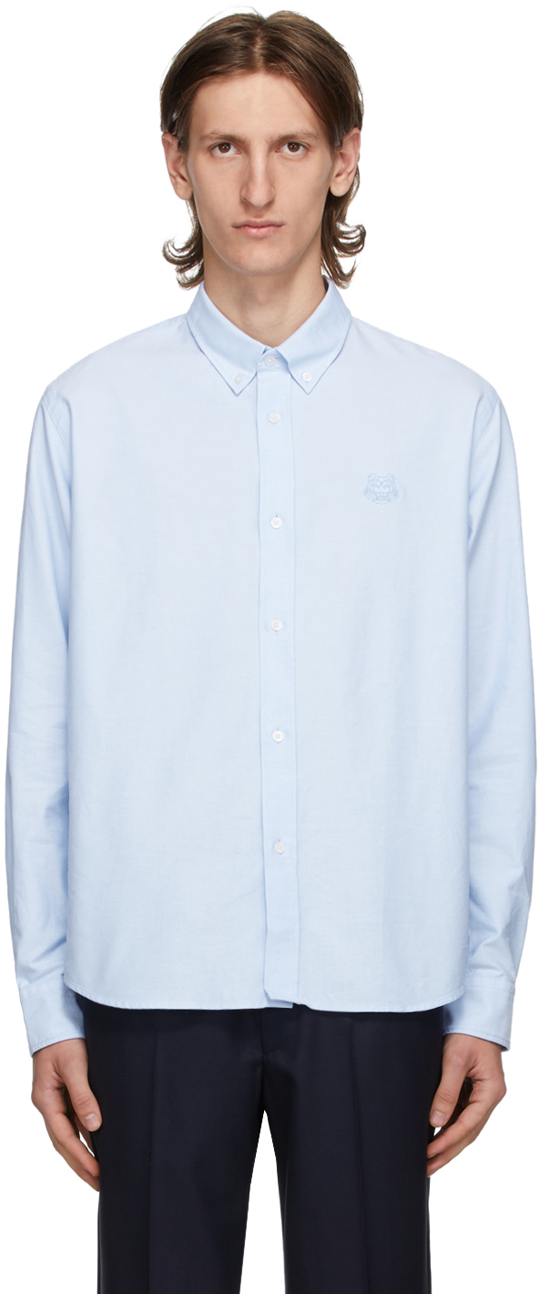 Kenzo: Blue Oxford Tiger Shirt | SSENSE
