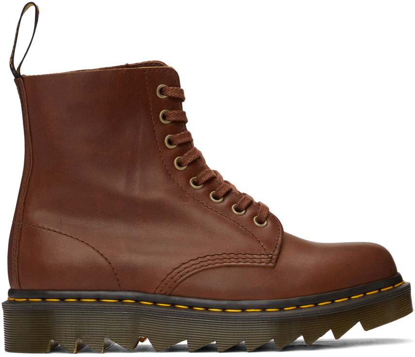 Dr. Martens: Tan 1460 Ziggy Pascal Lace-Up Boots | SSENSE