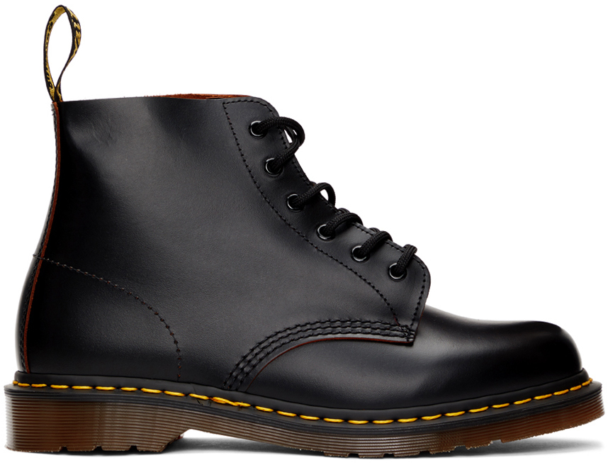 Dr. Martens: Black 'Made In England' Vintage 101 Boots | SSENSE Canada