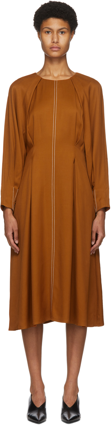 Partow Orange River Mid-Length Dress