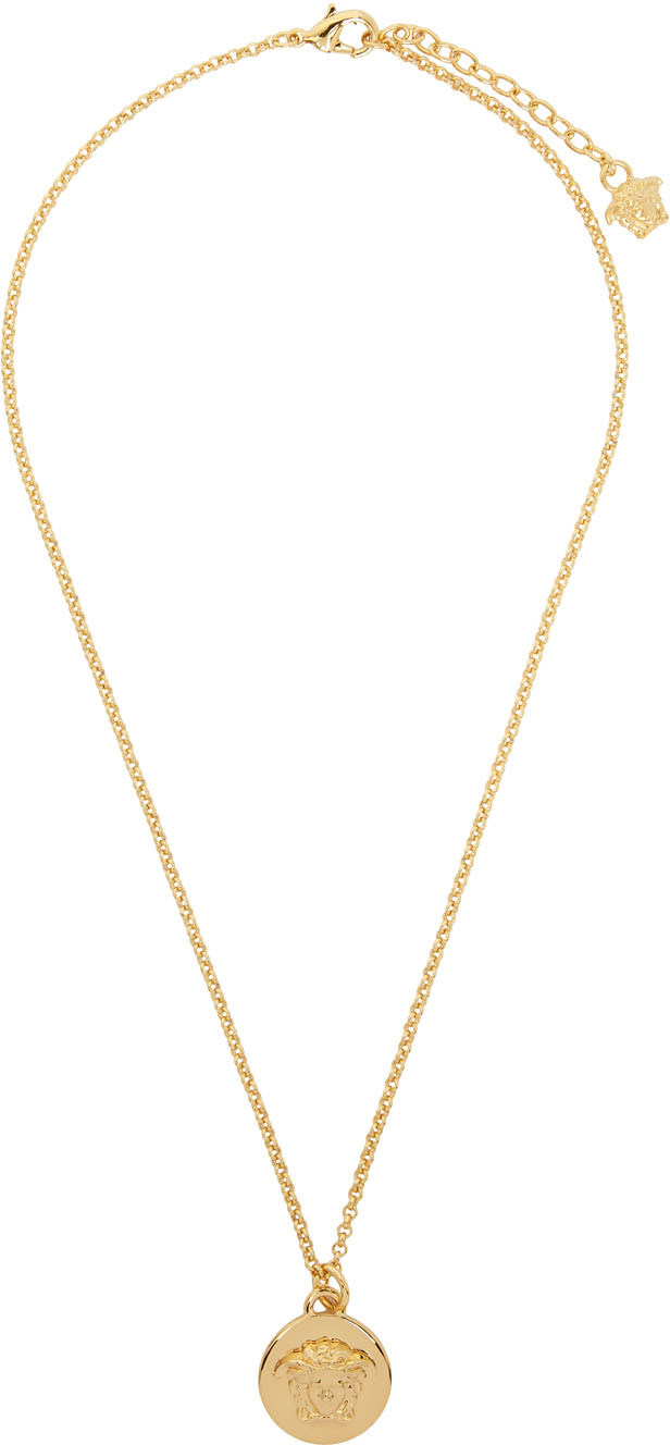 Versace: Gold Medusa Pendant Necklace 