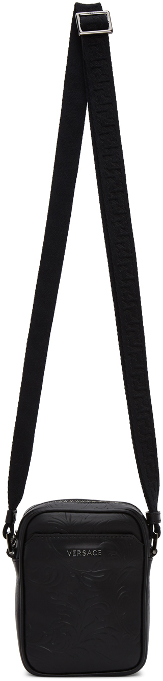Versace Black Embossed Barocco Crossbody Bag 202404M170127