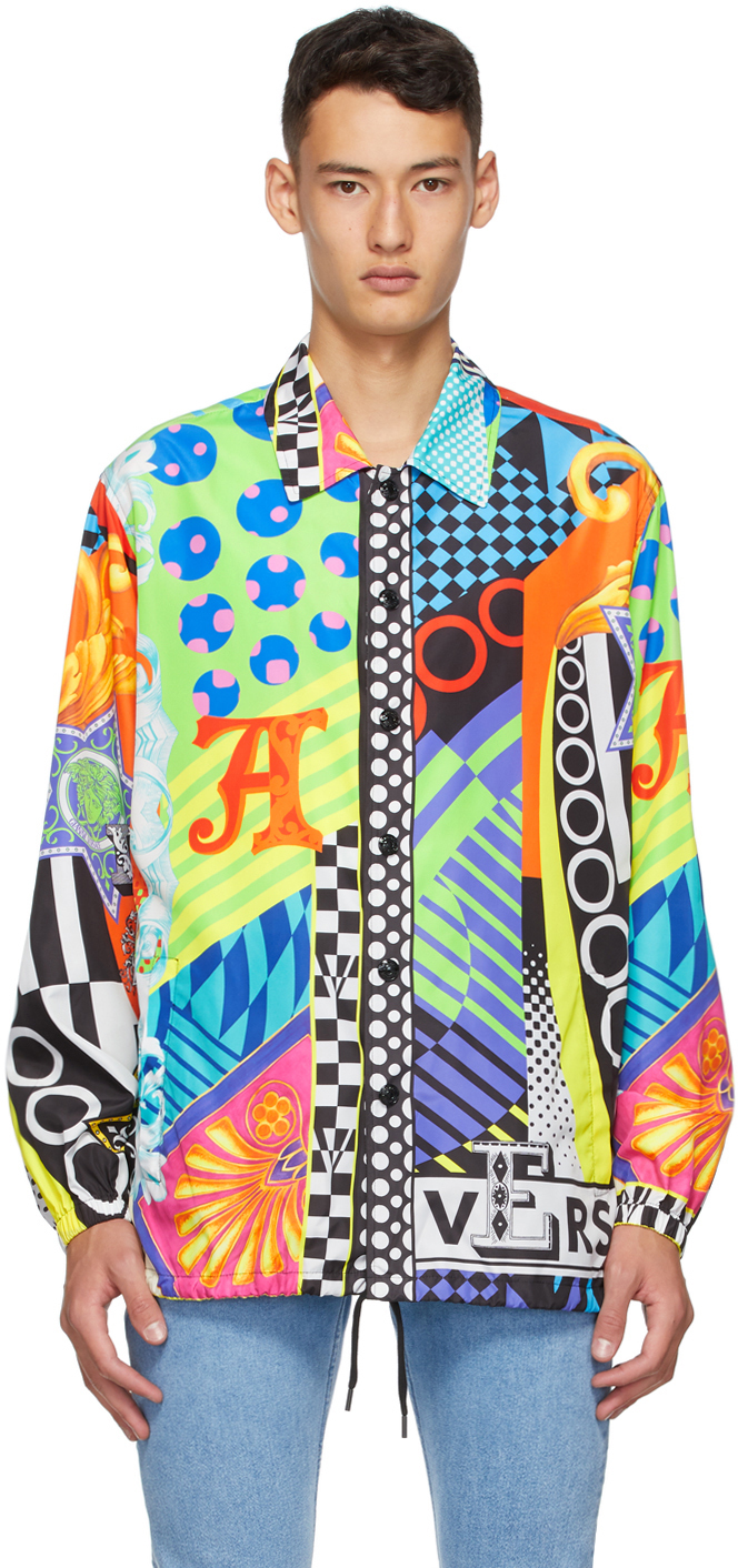 Versace: Multicolor Pop Temple Print Jacket | SSENSE