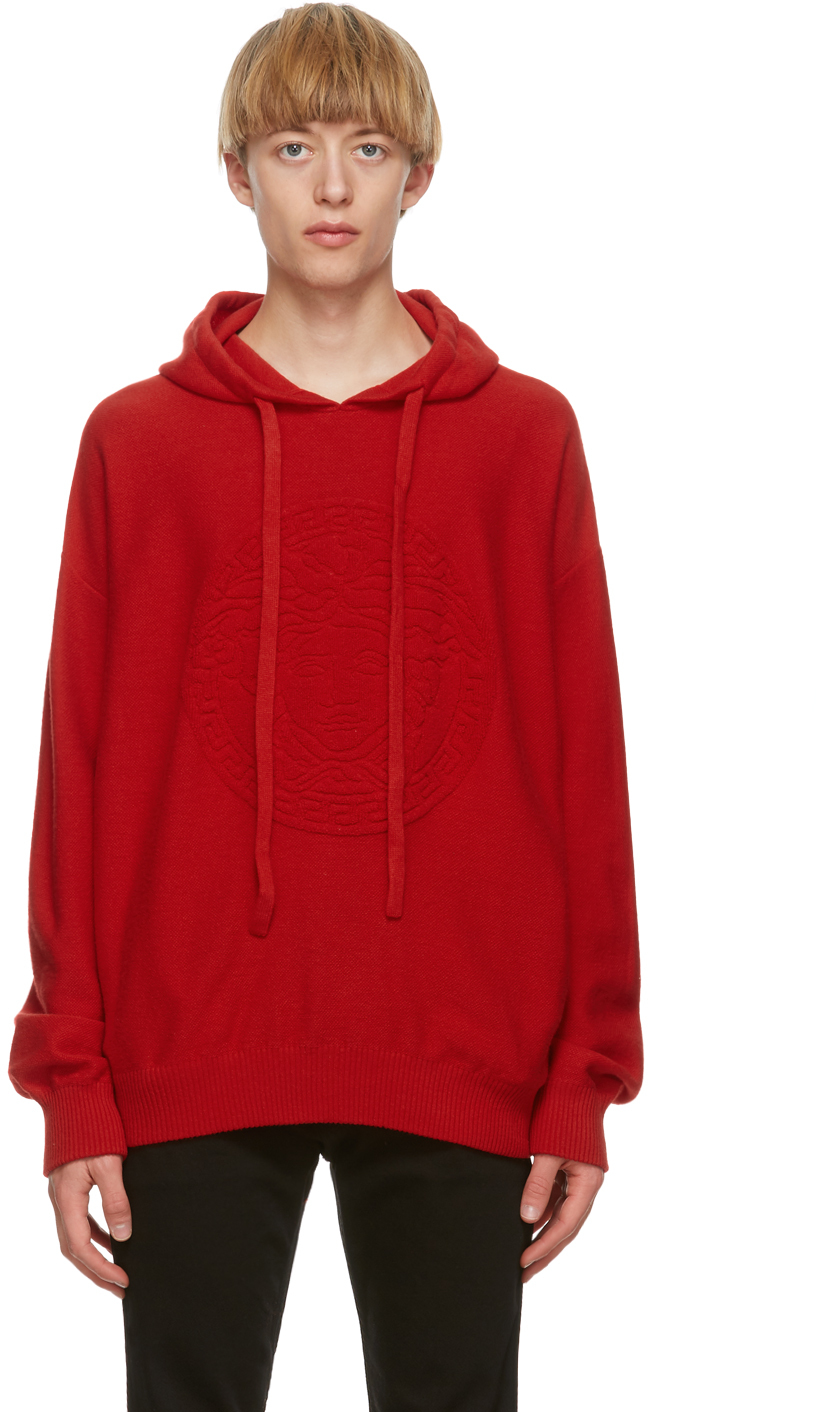 versace hoodie red