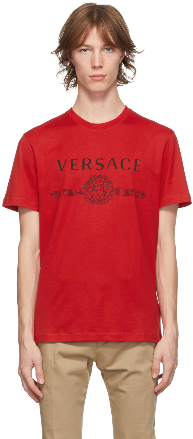 Versace: Red Logo T-Shirt |