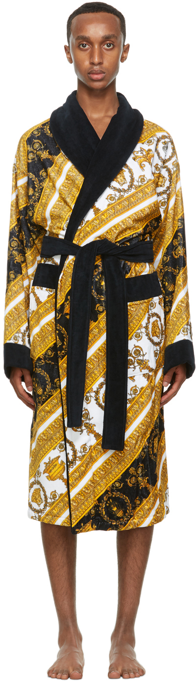 versace robe white and gold