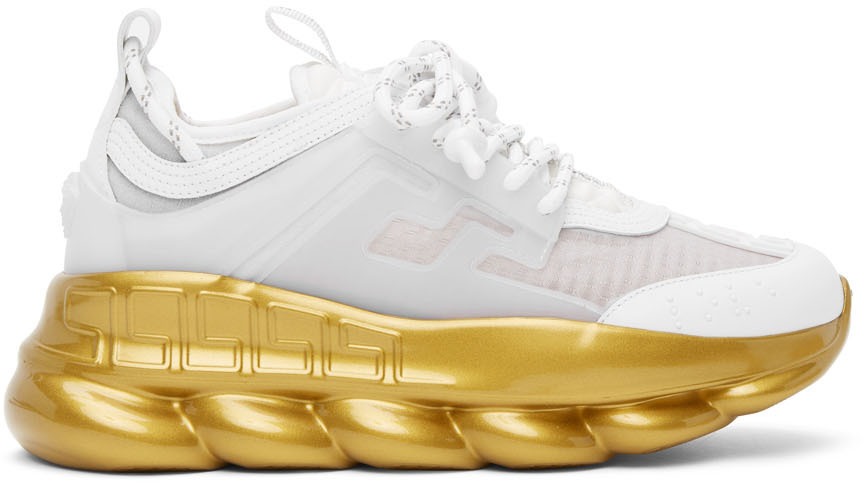 Gold Chain Reaction Sneakers by Versace 
