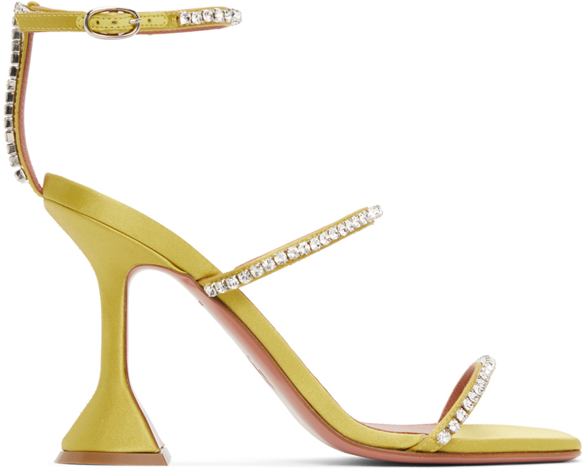 yellow satin heels