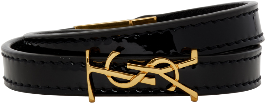 Saint Laurent: Black Opyum Double Wrap Bracelet | SSENSE