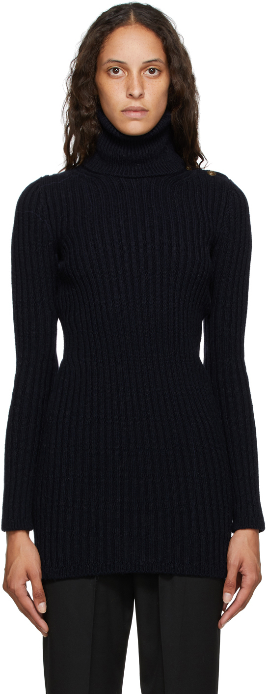 navy turtleneck dress