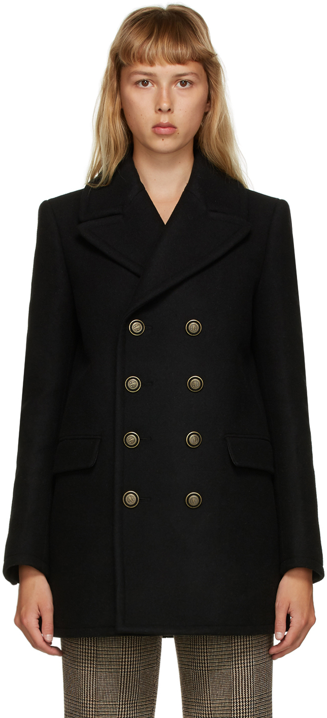saint laurent black coat