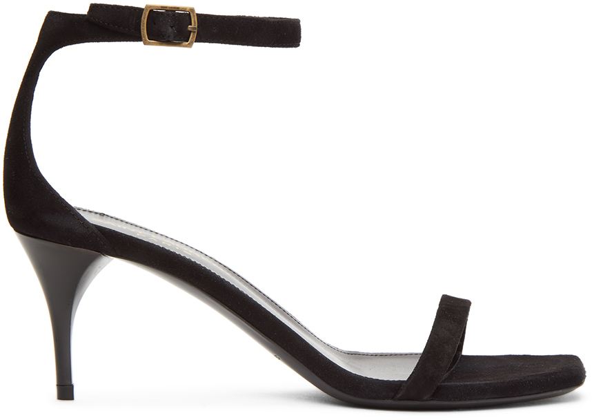 Saint Laurent Black Suede Lexi 65mm Sandals
