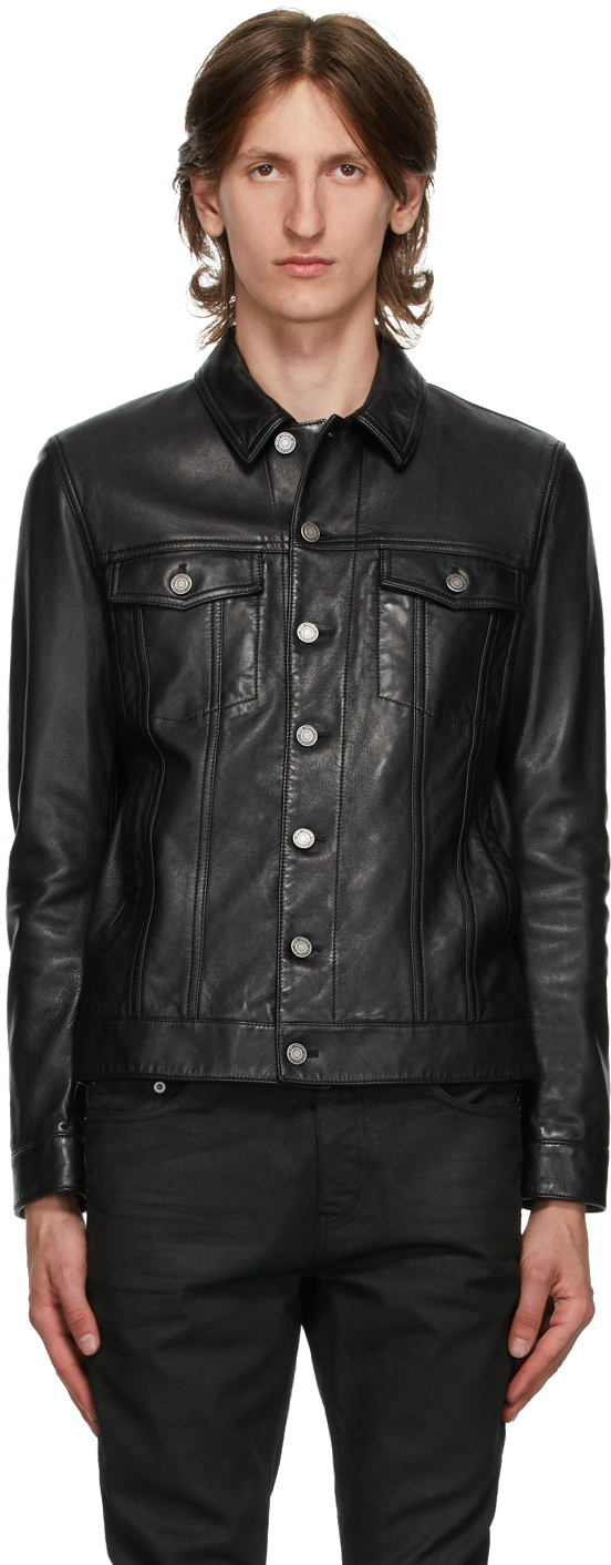 Saint Laurent Black Classic Leather Jacket 202418M181169