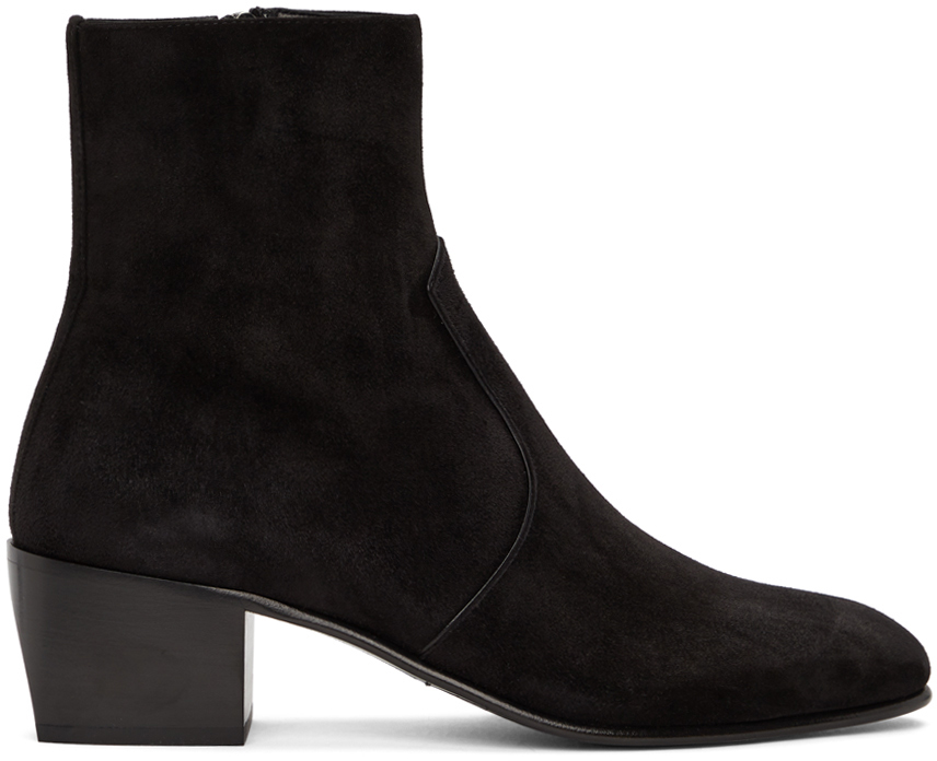 ysl boots suede