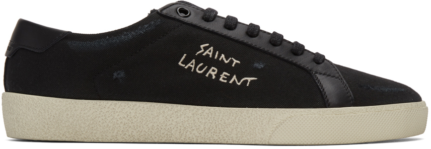 Saint Laurent: Black Court Classic Sneakers | SSENSE Canada