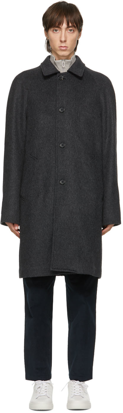 PS by Paul Smith: Grey Brushed Wool Coat | SSENSE