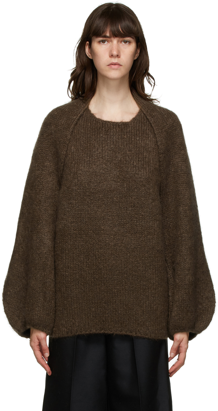 LVIR: Brown Mohair Bolero Sweater | SSENSE