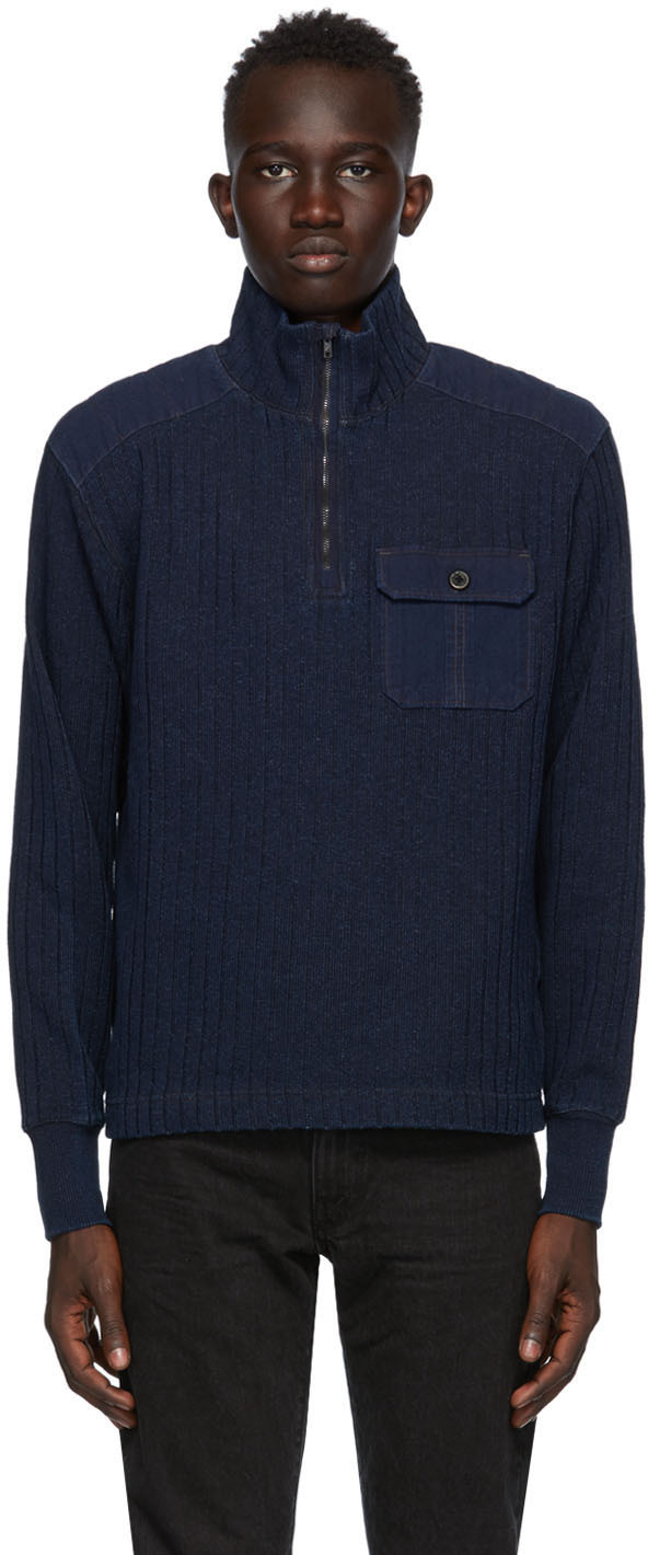 navy quarter zip sweater