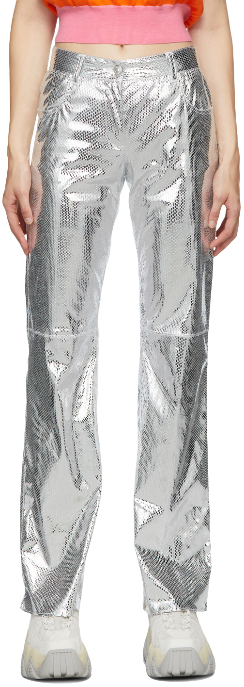Silver Python Trousers